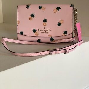 NEW (NWT) Kate Spade Light Pink Pineapple Print Crossbody Bag